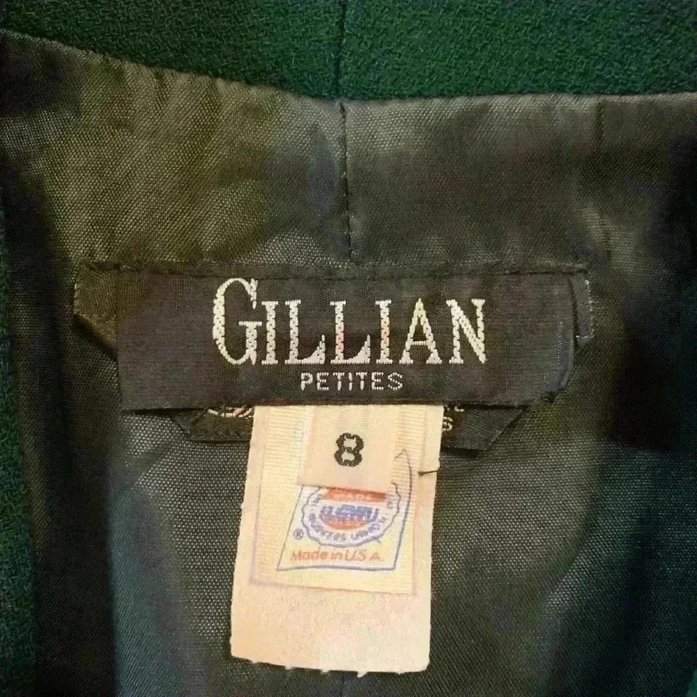 Vintage Gillian Petites Jacket Dress Wool Color Block Fully Lined Green  Navy. - Picture 8 of 14